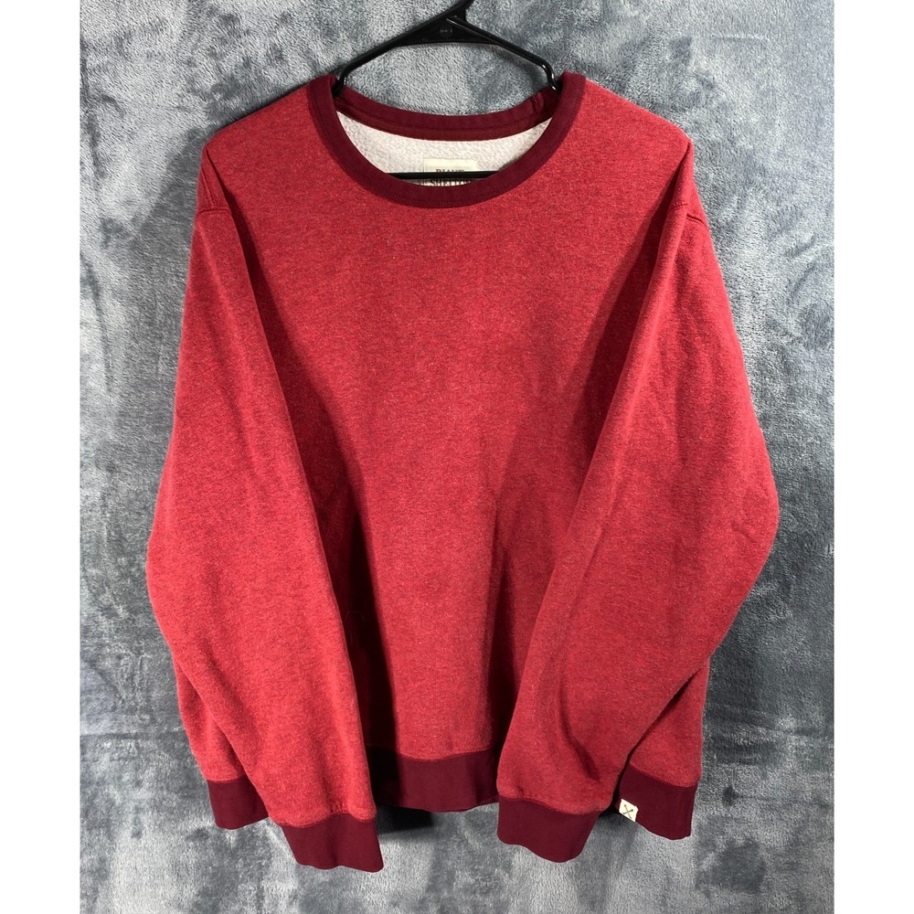 Lands End x Blake Shelton Sweater Mens XL Red Fleece Knit Contrast Collar Crew